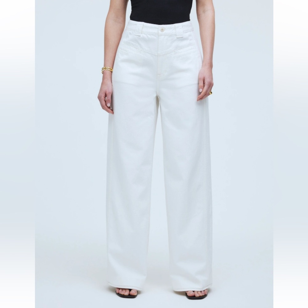 NWT Madewell Women’s White Jean Curvy Super Wide Leg Size 33
